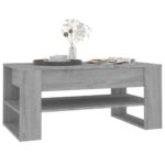 Table basse sonoma gris 102x55x45 cm bois d'ingénierie – Image 4