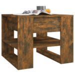 Table basse chêne fumé 55,5x55x45 cm bois d'ingénierie – Image 4