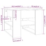 Table basse chêne fumé 55,5x55x45 cm bois d'ingénierie – Image 5