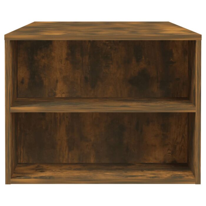 Table basse chêne fumé 102x55x42 cm bois d'ingénierie – Image 5