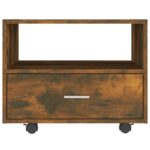 Table basse chêne fumé 55x55x40 cm bois d'ingénierie – Image 3