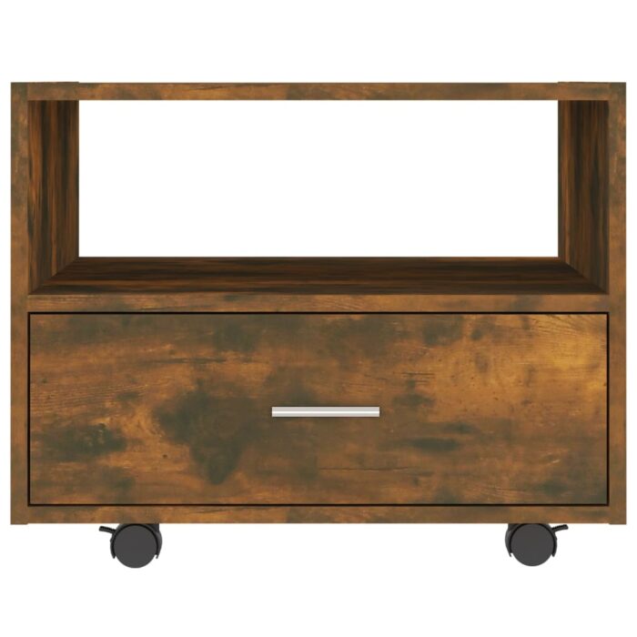 Table basse chêne fumé 55x55x40 cm bois d'ingénierie – Image 3