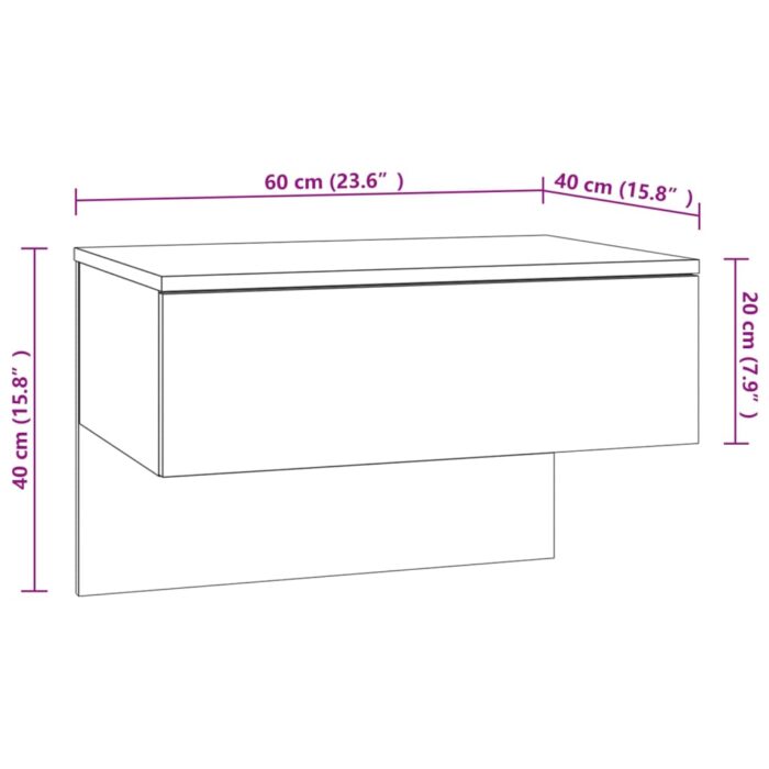 Tables de chevet murales 2 pcs Sonoma gris – Image 7