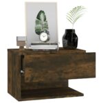 Tables de chevet murales 2 pcs Chêne fumé – Image 2