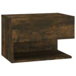 Tables de chevet murales 2 pcs Chêne fumé – Image 3
