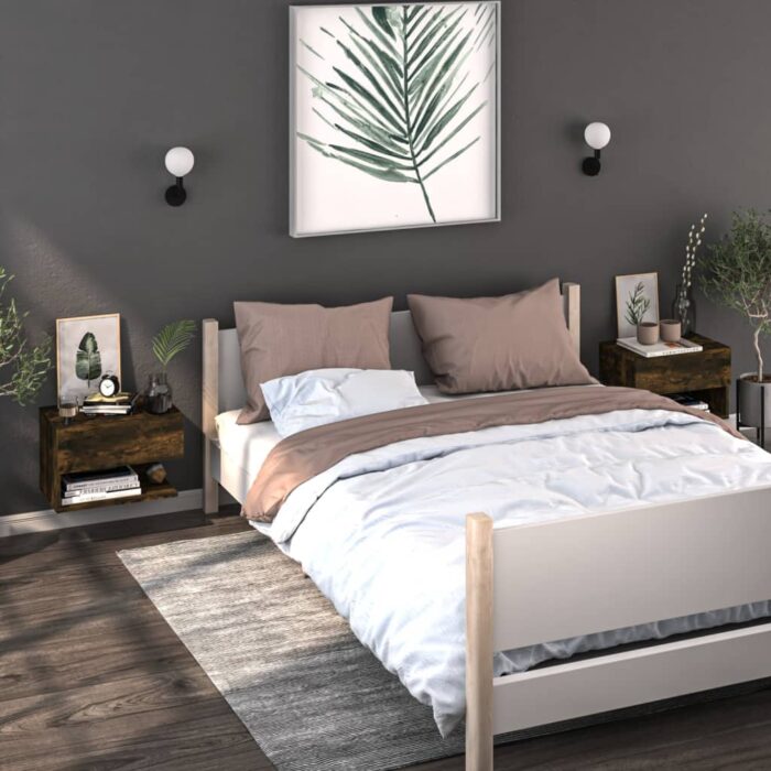 VXL8720286967454_m_en_hd_1.jpg Tables de chevet murales 2 pcs Chêne fumé – Image 1