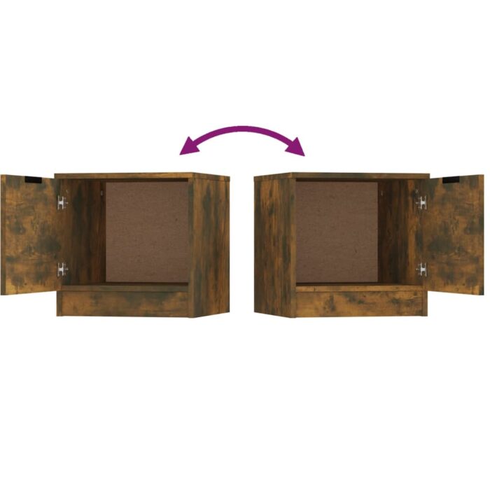 Tables de chevet 2 pcs Chêne fumé 40x39x40 cm – Image 8