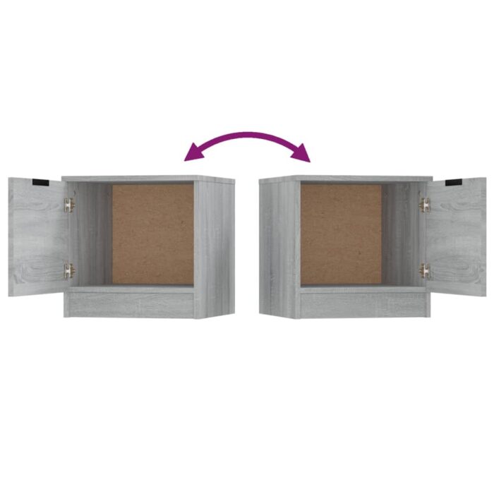 Tables de chevet 2 pcs Sonoma gris 40x39x40 cm – Image 8
