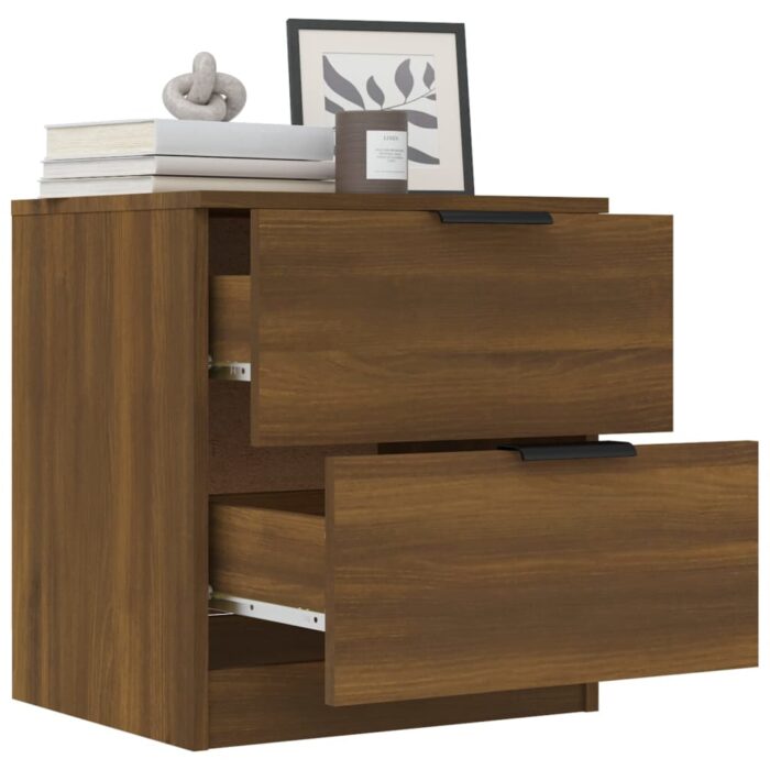 Tables de chevet 2 pcs Chêne marron Bois d'ingénierie – Image 5