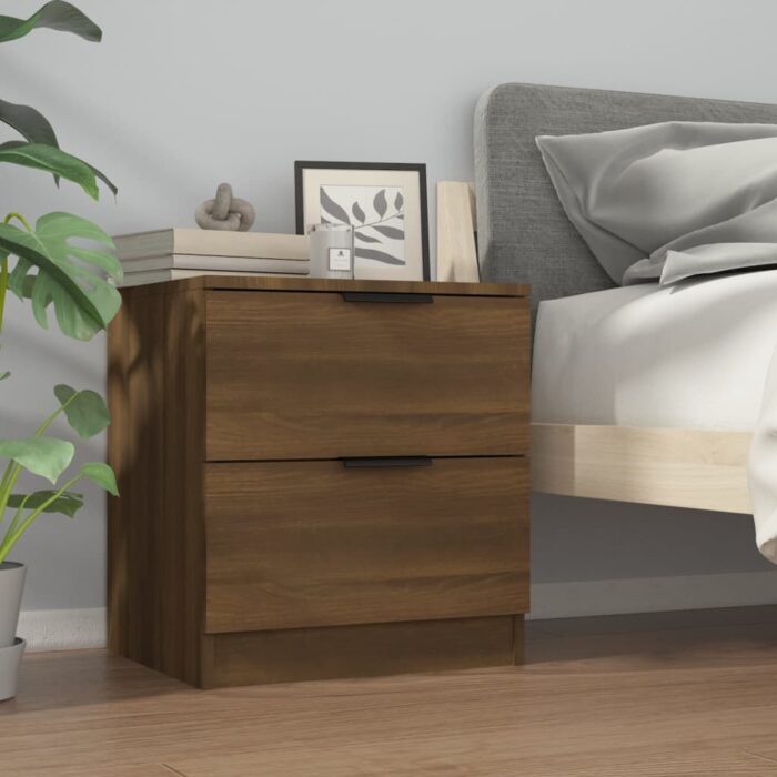 Tables de chevet 2 pcs Chêne marron Bois d'ingénierie – Image 6