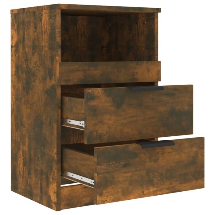 Tables de chevet 2 pcs Chêne fumé Bois d'ingénierie – Image 4