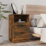 Tables de chevet 2 pcs Chêne fumé Bois d'ingénierie – Image 5