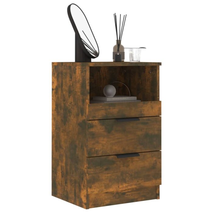 Tables de chevet 2 pcs Chêne fumé Bois d'ingénierie – Image 7