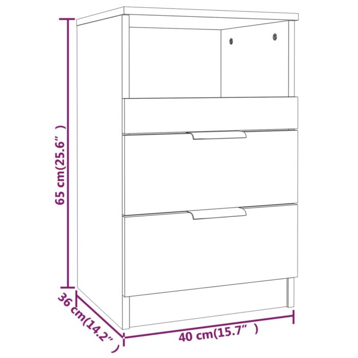 Tables de chevet 2 pcs Chêne fumé Bois d'ingénierie – Image 8