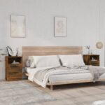 Tables de chevet 2 pcs Chêne fumé Bois d'ingénierie