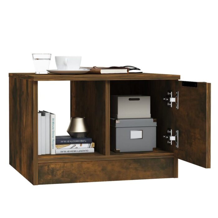 Table basse Chêne fumé 50x50x36 cm Bois d'ingénierie – Image 2
