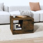 Table basse Chêne fumé 50x50x36 cm Bois d'ingénierie