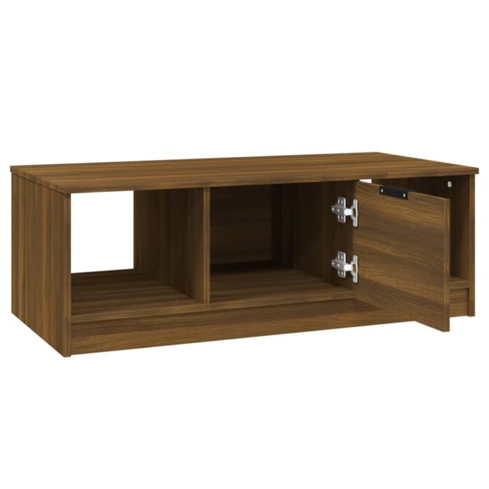 Table basse chêne marron 102x50x36 cm bois d'ingénierie – Image 3
