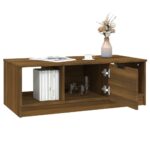 Table basse chêne marron 102x50x36 cm bois d'ingénierie – Image 4