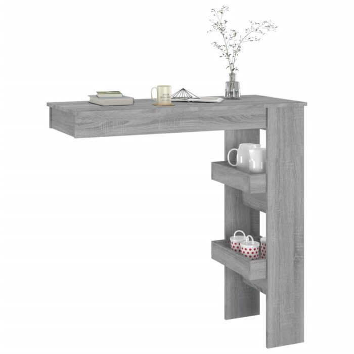 Table bar murale Sonoma gris 102x45x103,5 cm Bois d'ingénierie – Image 5