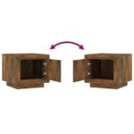 Table basse chêne fumé 51x50x45 cm bois d'ingénierie – Image 4