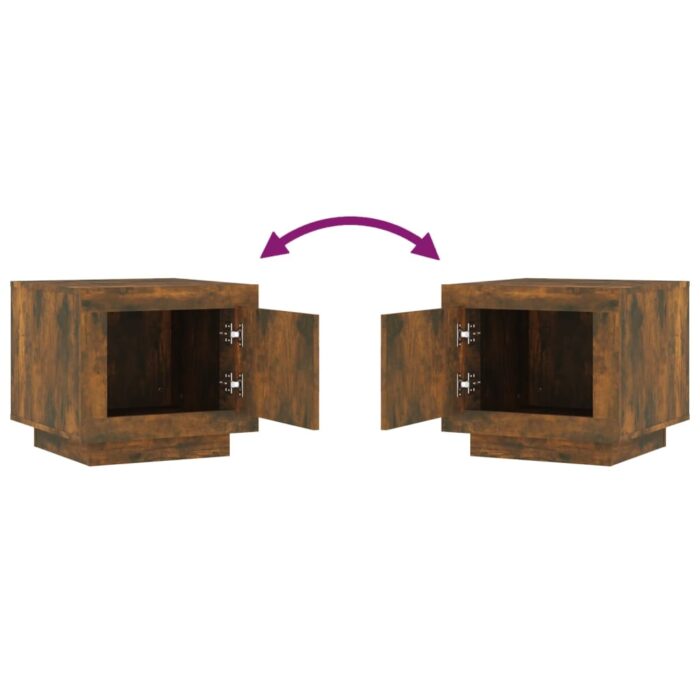 Table basse chêne fumé 51x50x45 cm bois d'ingénierie – Image 4