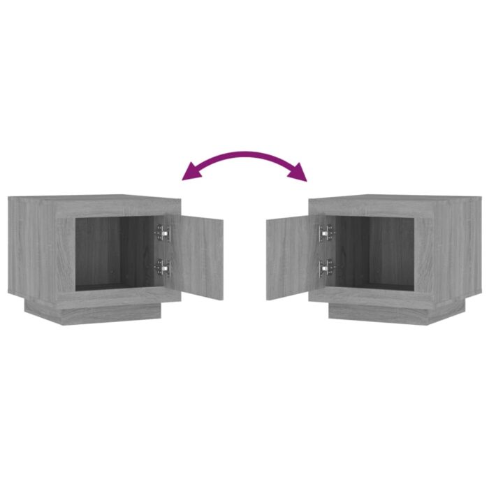 Table basse sonoma gris 51x50x45 cm bois d'ingénierie – Image 4