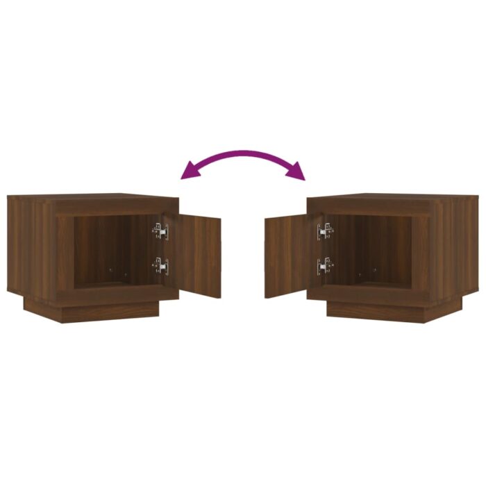 Table basse chêne marron 51x50x45 cm bois d'ingénierie – Image 4