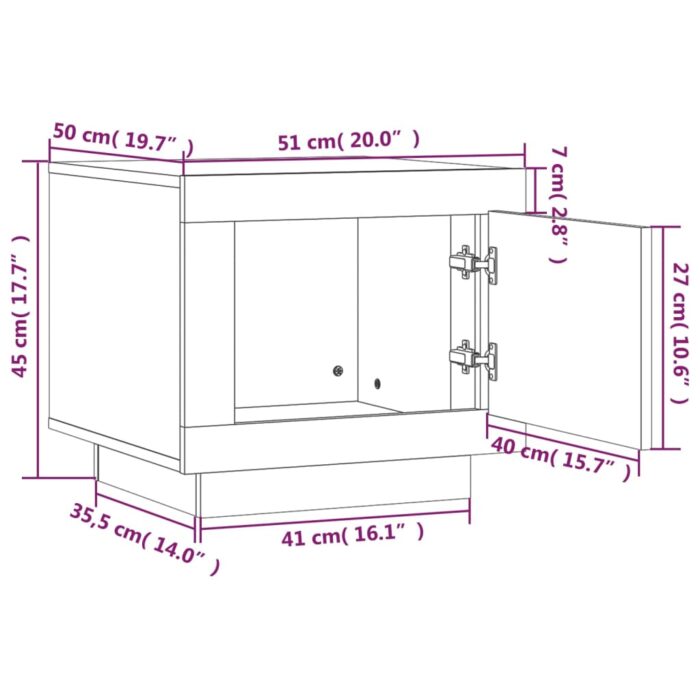 Table basse chêne marron 51x50x45 cm bois d'ingénierie – Image 7
