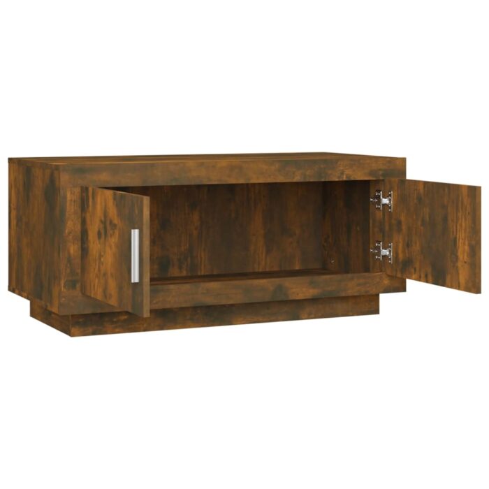 Table basse Chêne fumé 102x50x45 cm Bois d'ingénierie – Image 4