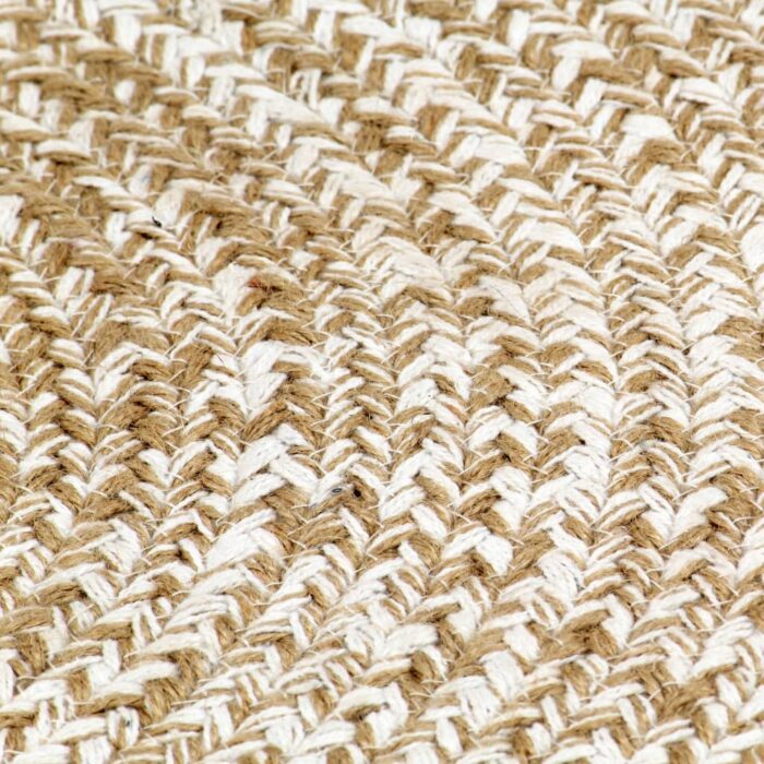 Tapis fait à la main Jute Blanc et marron 240 cm – Image 2