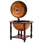 Support à vin bar forme globe Marron Bois d'eucalyptus massif – Image 2