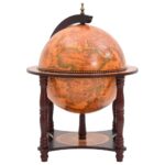 Support à vin bar forme globe Marron Bois d'eucalyptus massif – Image 3