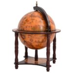 Support à vin bar forme globe Marron Bois d'eucalyptus massif – Image 4