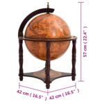 Support à vin bar forme globe Marron Bois d'eucalyptus massif – Image 7