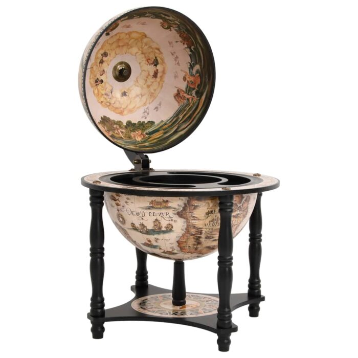 Support à vin bar forme globe Noir Bois d'eucalyptus massif – Image 2