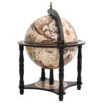 Support à vin bar forme globe Noir Bois d'eucalyptus massif – Image 4