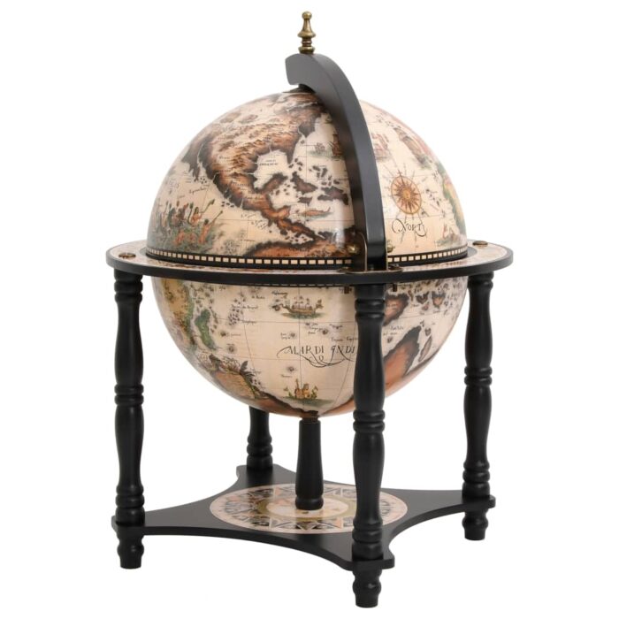 Support à vin bar forme globe Noir Bois d'eucalyptus massif – Image 4