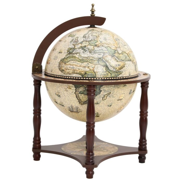 Support à vin bar forme globe Marron Bois d'eucalyptus massif – Image 1