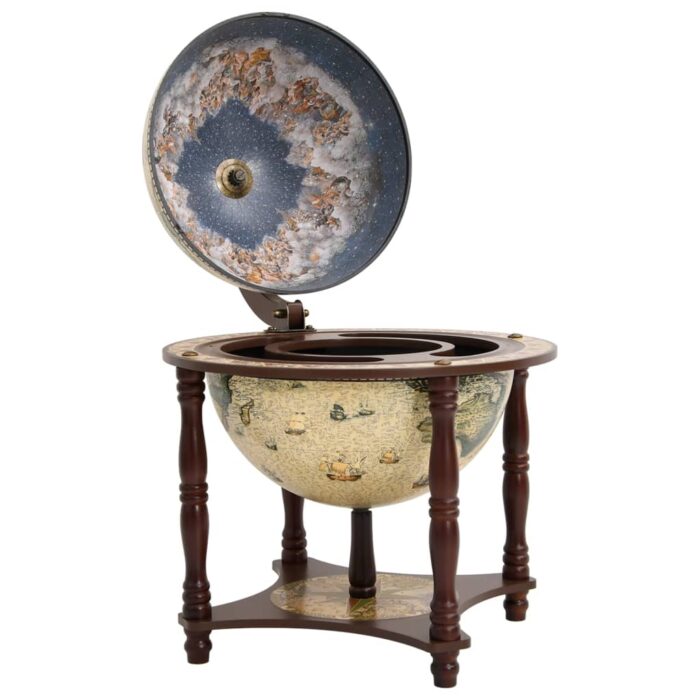 Support à vin bar forme globe Marron Bois d'eucalyptus massif – Image 2