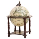 Support à vin bar forme globe Marron Bois d'eucalyptus massif – Image 3