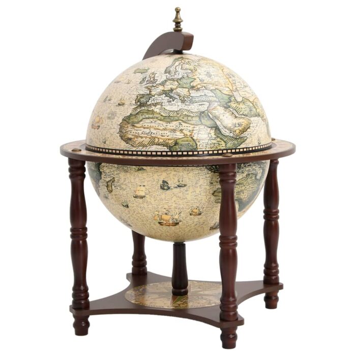 Support à vin bar forme globe Marron Bois d'eucalyptus massif – Image 3