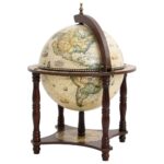 Support à vin bar forme globe Marron Bois d'eucalyptus massif – Image 4