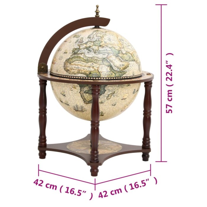 Support à vin bar forme globe Marron Bois d'eucalyptus massif – Image 7
