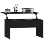 Table basse noir 80x50,5x41,5 cm bois d'ingénierie – Image 5