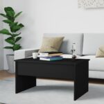Table basse noir 80x50,5x41,5 cm bois d'ingénierie – Image 6