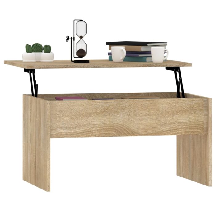 Table basse chêne sonoma 80x50,5x41,5 cm bois d'ingénierie – Image 5