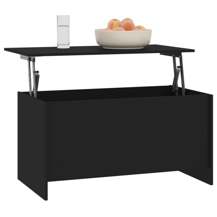 Table basse noir 102x55,5x52,5 cm bois d'ingénierie – Image 5