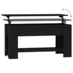 Table basse noir 101x49x52 cm bois d'ingénierie – Image 4
