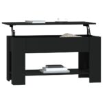 Table basse noir 101x49x52 cm bois d'ingénierie – Image 5